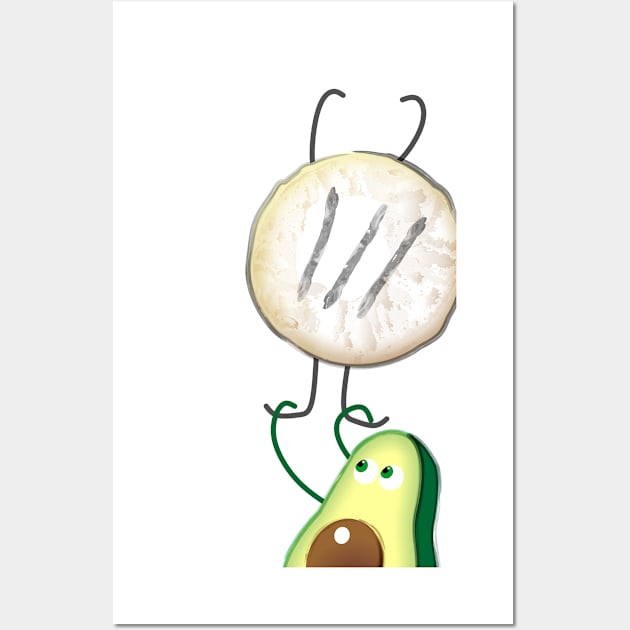 AVOCADO AREPA AND CHEESE Wall Art by IconAge